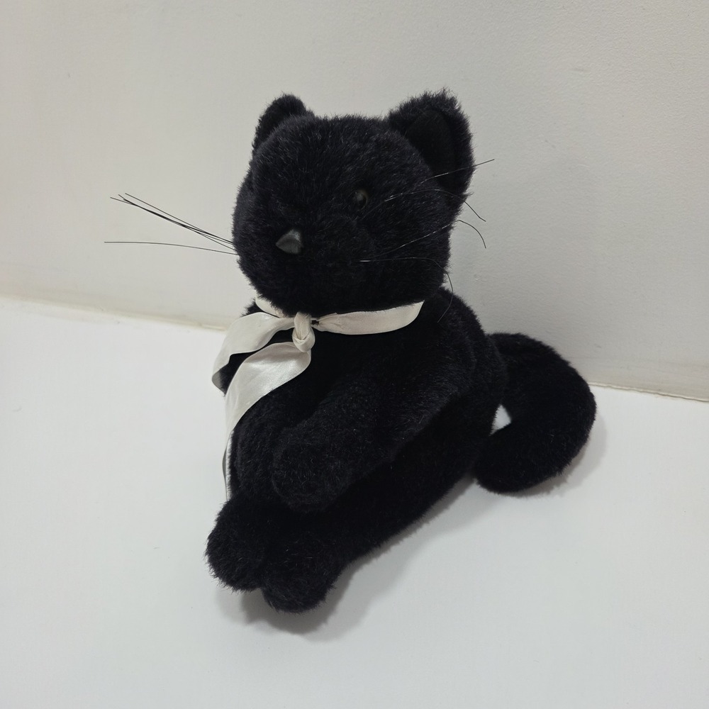Folkmanis Folktails Black Cat Hand Puppet Plush Vintage Puppet Toy